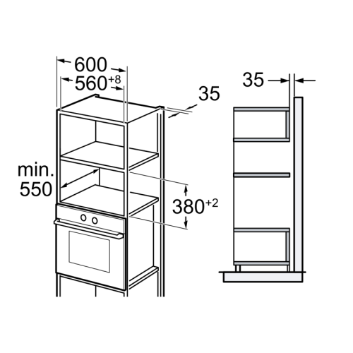 Встраиваемые микроволновые печи BOSCH/ Встраиваемые микроволновые печи BOSCH BEL653MW3 Serie 2, встраиваемая микроволновая печь c грилем, белый, микроволны до 800 Вт, 5 ступеней мощности микроволн, поворотный переключатель, 8 автоматических программ, памя