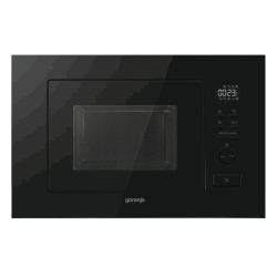 Встраиваемая микроволновая печь Gorenje/ Встраиваемая микроволновая печь Gorenje, 20 л, 5 уровней мощности, 8 автопрограмм, электронное управление/утапливаемый переключатель, дисплей, гриль, поворотный стол, пошаговое приготовление, быстрый старт, цвет че