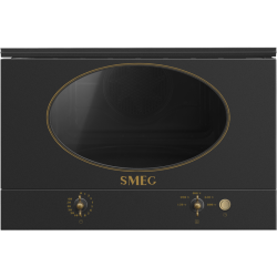Встраиваемая микроволновая печь SMEG/ Встраиваемая микроволновая печь SMEG, Coloniale, поворотные переключатели, таймер, объем 23 л, цвет антрацит
