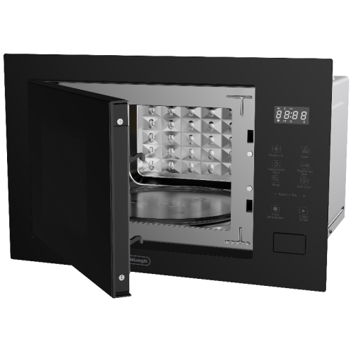 Встраиваемая микроволновая печь Delonghi/ Встраиваемая микроволновая печь Delonghi, объем 25 л, сенсорное управление, цифровой дисплей, таймер, гриль, 5 уровней мощности, 8 автопрограмм, цвет черное стекло