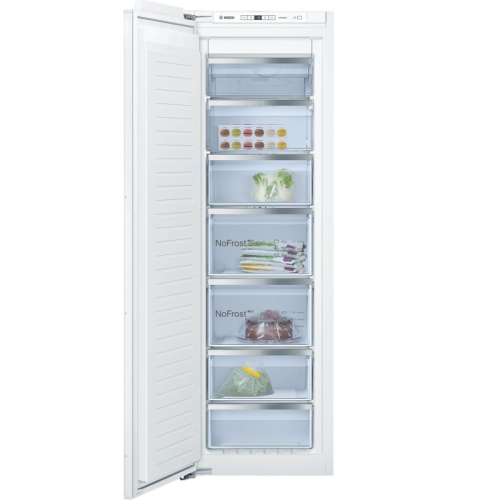 Встраиваемый морозильный шкаф BOSCH/ Встраиваемый морозильный шкаф BOSCH GIN81AEF0U однокамерный морозильный шкаф встраиваемый морозильник, 235л, 1-камерный, генератор льда, 55.8x54.5x177.5см, белый