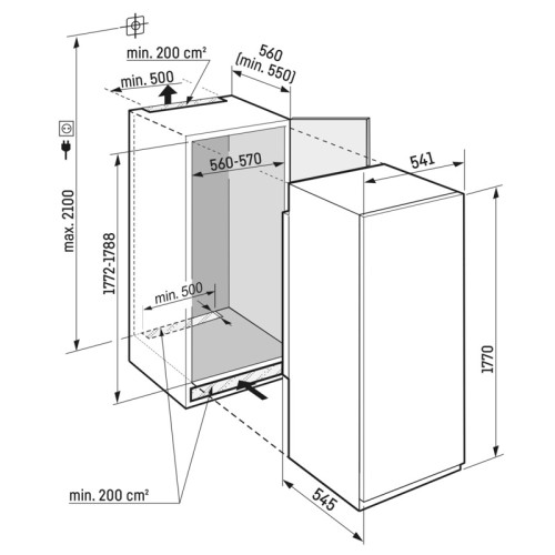 Встраиваемый морозильный шкаф Liebherr/ ниша 178, Plus, NoFrost, 8 контейнеров, door sliding, замена SIGN 3524-21 001
