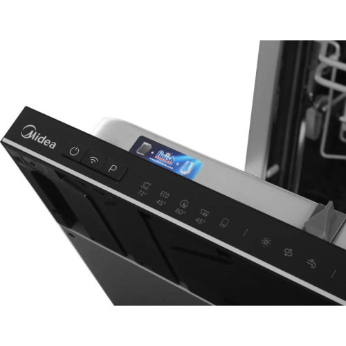 Встраиваемая посудомоечная машина Midea/ Встраиваемая ПММ, 45 см, 10 компл., 3 корзины, 3-я корзина Infinity, А++/A/A, Электронное управление, LED индикация, 5+4 программ, функция доп. сушки (Extra Drying), конденсационная сушка, Отложенный старт: 3/6/9/1