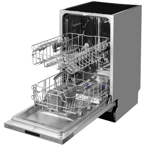 Встраиваемая посудомоечная машина MONSHER/ Посудомоечная машина полностью встраиваемая,  ширина 45 см, Количество корзин: 3, 9 комплектов посуды, Кнопочное управление, Отсрочка старта 1-24 часов, 5 программ: Авто. Интенсивная, ЭКО, 90 мин, Быстрая, Полови