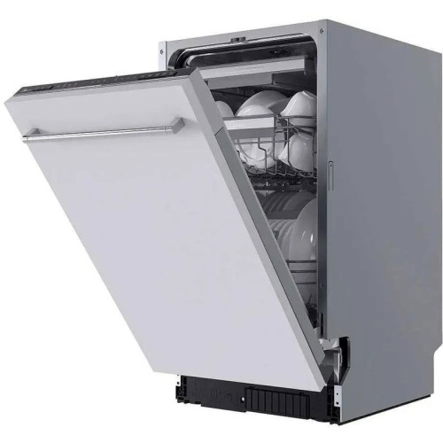 Встраиваемая посудомоечная машина Midea/ Встраиваемая ПММ, 45 см, 10 компл., 3 корзины, 3-я корзина Infinity, А++/A/A, Электронное управление, LED индикация, 5+4 программ, функция доп. сушки (Extra Drying), конденсационная сушка, Отложенный старт: 3/6/9/1