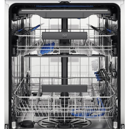 Встраиваемая посудомоечная машина ELECTROLUX/ Встраиваемая полногабаритная посудомоечная машина , загрузка на 15 комплектов посуды, сенсорное управление, 8 программ, 59.6x55x82 см, черный цвет, сушка: с открыванием дверцы/с теплообменником, индикация на п