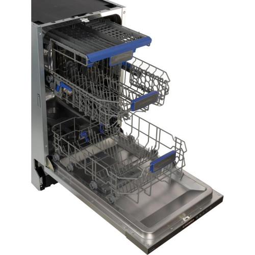 Посудомоечная бытовая машина MAUNFELD/ Посудомоечная бытовая машина MAUNFELD MLP-08IM Узкая,  Встраиваемая ПММ 45см, 10 комплектов, 10 программ, расход 9л, сенсорное управление с дисплеем Cold White, 2 корзины для посуды (верхняя регулируемая по высоте) ,