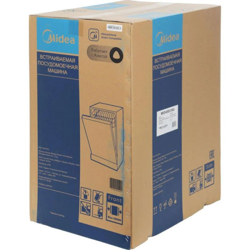 Встраиваемая посудомоечная машина Midea/ Встраиваемая ПММ, 45 см, 10 компл., 3 корзины, 3-я корзина Infinity, А++/A/A, Электронное управление, LED индикация, 5+4 программ, функция доп. сушки (Extra Drying), конденсационная сушка, Отложенный старт: 3/6/9/1