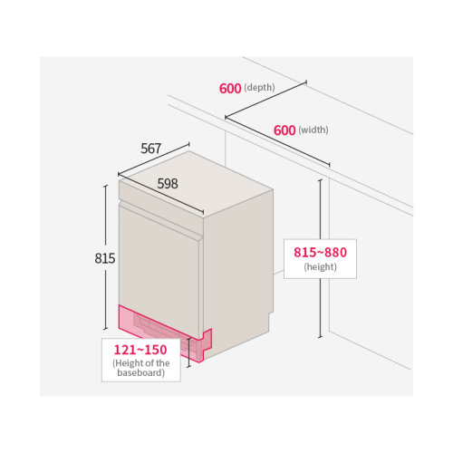 Посудомоечная машина Midea/ Посудомоечная машина Midea, встраиваемая, 60 см, 12 комплектов, 2 корзины, корзина для столовых приборов, электронное управление, 5 программ, конденсационная сушка, отложенный старт, AquaStop, энергоэффективность А++, уровень ш
