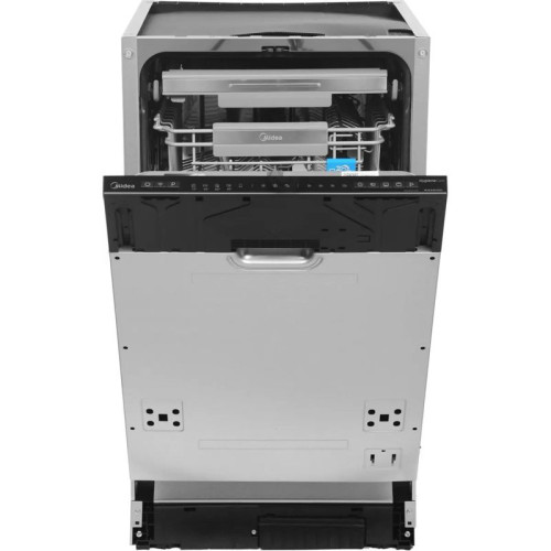 Встраиваемая посудомоечная машина Midea/ Встраиваемая ПММ, 45 см, 10 компл., 3 корзины, 3-я корзина Infinity, А++/A/A, Электронное управление, LED индикация, 5+4 программ, функция доп. сушки (Extra Drying), конденсационная сушка, Отложенный старт: 3/6/9/1