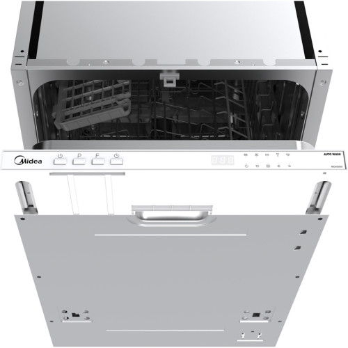 Посудомоечная машина Midea/ Посудомоечная машина Midea, 45 см, 9 комплектов, 2 корзины, дисплей, кнопочное управление, 5 программ, Extra Drying, отсрочка запуска 1-24 ч., половинная загрузка, Aqua Stop, уровень шума 49 дБ, энергоэффективность А++