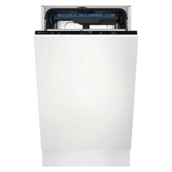 Встраиваемая посудомоечная машина ELECTROLUX/ Встраиваемая узкая посудомоечная машина, без фасада, загрузка на 10 комплектов посуды, сенсорное управление, 6 программ, 44.6x55x82 см, черный цвет, сушка: с открыванием дверцы, индикация на полу: луч