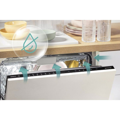Посудомоечная машина Gorenje/ Посудомоечная машина Gorenje, 60 см, 16 комплектов, 3 корзины, сенсорное управление, 6 программ, отсрочка старта до 24 ч, самодиагностика, полный AquaStop, автооткрытие дверцы TotalDry, энергоэффективность А+++, уровень шума 