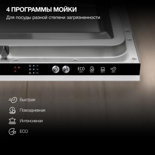 Посудомоечная машина встраив./ Посудомоечная машина встраив. Hyundai HBD 641 2100Вт полноразмерная нержавеющая сталь инвертер