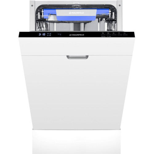 Встраиваемая посудомоечная машина/ Посудомоечная машина, Встраиваемая, 45 см, 3 корзины, 10 комплектов, 7 программ, внутренняя LED-подсветка, луч, автоматическое открытие дверцы, дисплей, аквастоп, таймер