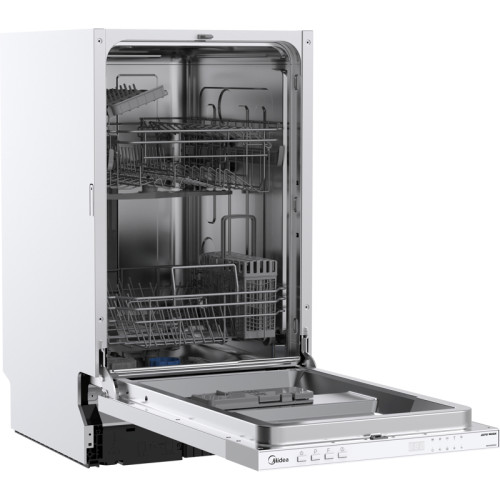 Посудомоечная машина Midea/ Посудомоечная машина Midea, 45 см, 9 комплектов, 2 корзины, дисплей, кнопочное управление, 5 программ, Extra Drying, отсрочка запуска 1-24 ч., половинная загрузка, Aqua Stop, уровень шума 49 дБ, энергоэффективность А++