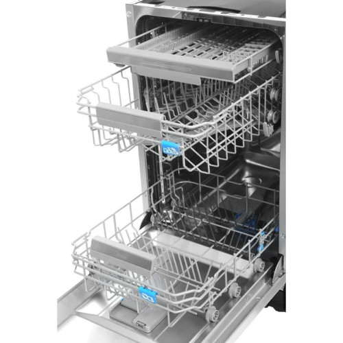 Встраиваемая посудомоечная машина Midea/ Встраиваемая ПММ, 45 см, 10 компл., 3 корзины, 3-я корзина Infinity, А++/A/A, Электронное управление, LED индикация, 5+4 программ, функция доп. сушки (Extra Drying), конденсационная сушка, Отложенный старт: 3/6/9/1