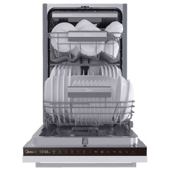 Встраиваемая посудомоечная машина Midea/ MDK/Встраиваемая ПММ, 45 см, 10 компл., 3 корзины, 3-я корзина Infinity Plus, А++/A/A, сенсорное управление, дисплей, 6+4 программ (Авто программа), функция усиленной мойки (Power Wash), функция доп. сушки (Extra D