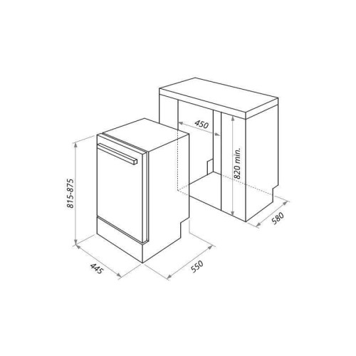 Посудомоечная бытовая машина MAUNFELD/ Посудомоечная бытовая машина MAUNFELD MLP-08IM Узкая,  Встраиваемая ПММ 45см, 10 комплектов, 10 программ, расход 9л, сенсорное управление с дисплеем Cold White, 2 корзины для посуды (верхняя регулируемая по высоте) ,