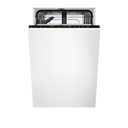 Встраиваемые посудомоечные машины ELECTROLUX/ Встраиваемая узкая посудомоечная машина, загрузка на 9 комплектов посуды, сенсорное управление, 8 программ, 44.6x55x82 см, черный цвет, сушка: с открыванием дверцы, индикация на полу: проекция дисплея