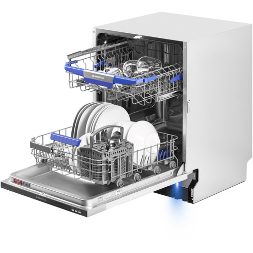 Полноразмерная,  Встраиваемая ПММ 60см, 12 комплектов, 5 программ, луч