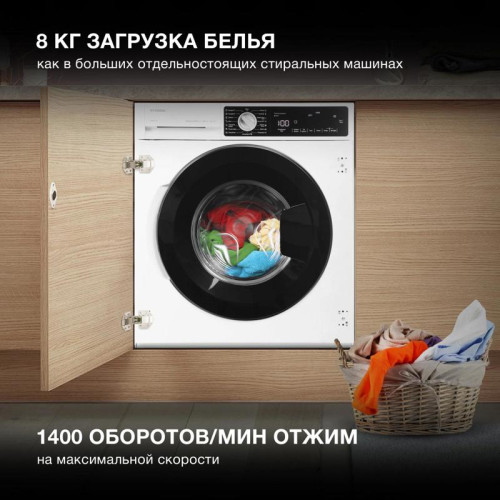 Стиральная машина/ Стиральная машина Hyundai HWM 7142 класс:A+++ загрузка до 8кг отжим:1400об/мин белый