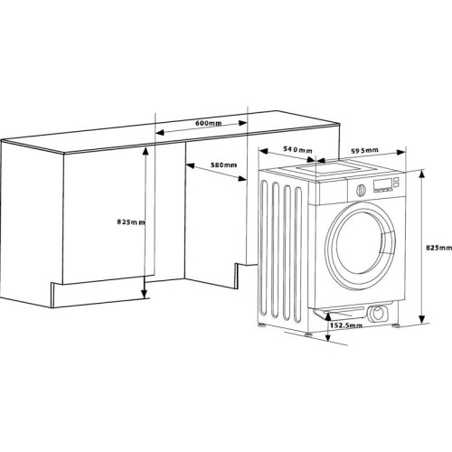 Стиральная машина/ Стиральная машина Weissgauff WMI 6147 Inverter Steam класс:A+++ загрузка до 7кг отжим:1400об/мин белый инвертер