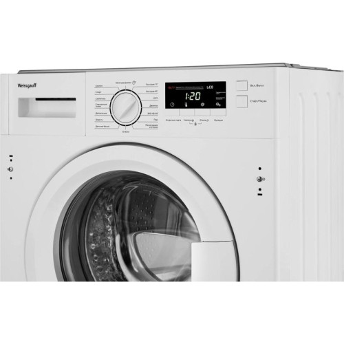 Стиральная машина/ Стиральная машина Weissgauff WMI 6147 Inverter Steam класс:A+++ загрузка до 7кг отжим:1400об/мин белый инвертер