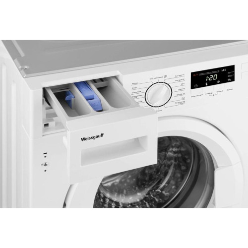 Стиральная машина/ Стиральная машина Weissgauff WMI 6147 Inverter Steam класс:A+++ загрузка до 7кг отжим:1400об/мин белый инвертер