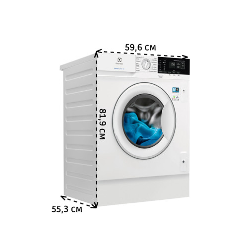 Встраиваемая стиральная машина ELECTROLUX/ Встраиваемая стиральная машина ELECTROLUX EWN7F447WI Встраиваемая стиральная машина. Загрузка 7кг, 1400 об/мин, A-30%/A/B, дисплей, обработка паром с ароматизатором, экоинвертор, защита от протечек