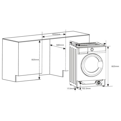 Встраиваемая стиральная машина с сушкой KORTING/ Встраиваемая стиральная машина с сушкой KORTING, глубина 54 см, загрузка 8/6 кг, 1400 об/мин, 16 программ, цифровой дисплей, инверторный мотор, пар, отложенный старт (до 24 ч), энергоэффективность А+++, цве