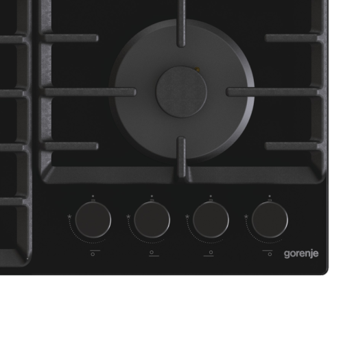 Встраиваемые газовая панели GORENJE/ Встраиваемые газовая панели GORENJE GTW642SYB Газ, 60 ? 13 ? 52 см, Газ-контроль, чугунные решетки, вок, черный