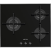 Газовая варочная панель SMEG/ Газовая варочная панель, 60 см, стекло Deep Black (чёрное), скошенный край,Чугунные решетки, Поворотные переключатели, Крышки горелок эмалированный, Автоматический электроподжиг, 3 ультранизкие газовые горелки с вертикальным 