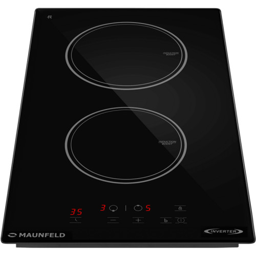 Индукционная варочная панель MAUNFELD, домино, 30 см, сенсорное управление, таймер, автоматическое выключение, бустер, блокировка панели, черный цвет