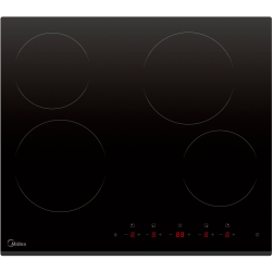 Электрическая варочная поверхность HiLight Midea/ MDK/Электрическая варочная поверхность Hi-Light, ширина 60 см, 4 зоны нагрева HILIGHT, сенсорное управление, 9 уровней мощности, таймер, индикаторы остаточного тепла, функция 