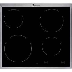 Встраиваемая электрическая панель ELECTROLUX/ Электрическая варочная панель, 60 см, 4 конфорки, черный цвет, рама из нержавеющей стали