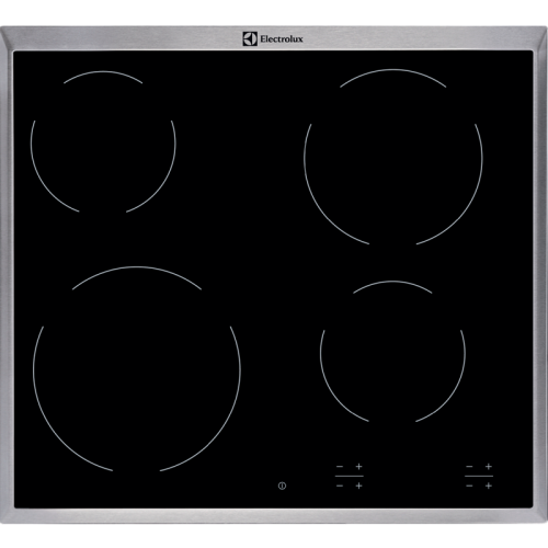 Встраиваемая электрическая панель ELECTROLUX/ Электрическая варочная панель, 60 см, 4 конфорки, черный цвет, рама из нержавеющей стали