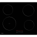 Варочная панель электрическая, индукция, 60 см, 4 конфорки, функция Booster на одной зоне, сенсорное управление, 9 уровней мощности, таймер 1-99 мин, блокировка управления, защитное отключение,  6000 Вт, черное стекло, 590х520х58 мм.
