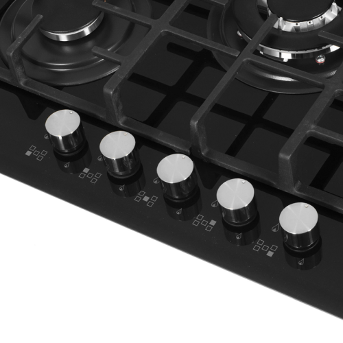 Встраиваемая варочная панель/ Газовая варочная панель из закаленного стекла, ширина 70 см, 5 высокоэффективных конфорок, сверхмощная конфорка WOK 3,8 кВт, автоматический электроподжиг, газ-контроль каждой конфорки, передние металлические переключатели, Встраиваемая варочная панель/ Газовая варочная панель из закаленного стекла, ширина 70 см, 5 высокоэффективных конфорок, сверхмощная конфорка WOK 3,8 кВт, автоматический электроподжиг, газ-контроль каждой конфорки, передние металлические переключатели,