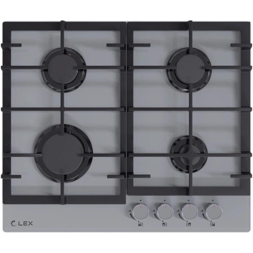 Газовая варочная поверхность/ Газовая варочная поверхность Lex GVG 642-1 GR серый