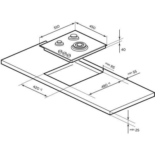 Газовая варочная поверхность/ Газовая варочная поверхность Lex GVG 431 BBL черный