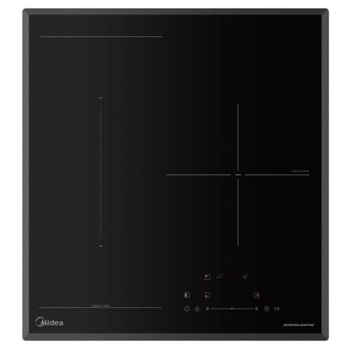 Варочная панель MIDEA/ MDK/Варочная панель MIDEA, индукция, 45 см, 3 зоны нагрева, Flex зона, Booster, слайдерное управление, 9 уровней мощности, таймер, индикация остаточного тепла, Inverter quattro, скошенные края, цвет черный