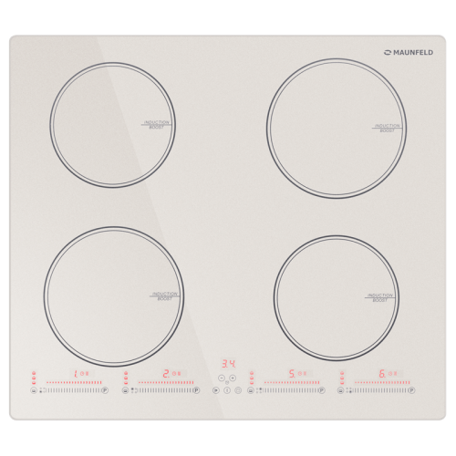 Индукционная варочная панель/ Индукционная варочная панель MAUNFELD CVI594SBG, 4 конфорки, мощность конфорок 2000, 2000, 1200, 1200 Вт, сенсорное управление, таймер, автоматическое выключение, бустер, блокировка панели, цвет бежевый