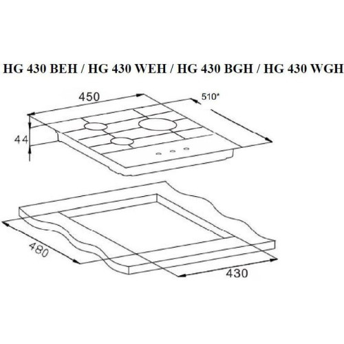 Газовая варочная поверхность/ Газовая варочная поверхность Weissgauff HG 430 WGH белый
