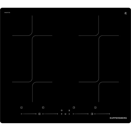 Варочная поверхность Kuppersberg/ Варочная поверхность Kuppersberg, индукция, High-Tech, 60 см, 9 уровней мощности, inverter, таймер, пауза, Booster, автоматическое отключение, Flexi-zone, поддержание тепла, слайдерное управление, цвет черный