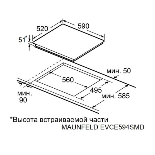 Встраиваемые электрические панели MAUNFELD/ Встраиваемые электрические панели MAUNFELD EVCE594SMDPBK Электрическая, Тип: электрическая 60 см  Тип установки: независимая  Управление: фронтальное, сенсорное  Нагревательный элемент: Hi-Light, 4шт  Мощность к
