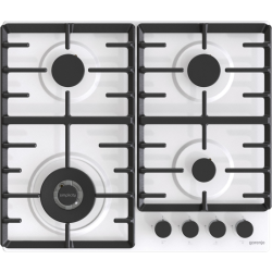 Встраиваемые газовая панели GORENJE/ Встраиваемые газовая панели GORENJE GW642SYW Газ, 60 ? 13 ? 52 см, Газ-контроль, чугунные решетки, вок, белый