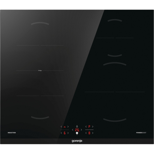 Варочная панель Gorenje/ Варочная панель Gorenje, индукционная, 60 см, шлифованный передний край, сенсорное управление, таймер, объединение конфорок Bridge, PowerBoost, блокировка от детей, цвет черный