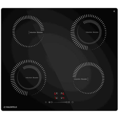 Индукционная варочная панель MAUNFELD/ Индукционная варочная панель MAUNFELD CVI594STBKC слайдерное управление, бустер, 2х2000 (бустер 2300) Вт, 2х1200 (бустер 1500) Вт, технология непрерывного нагрева, таймер, быстрый нагрев, инвертор, автоматическое вык