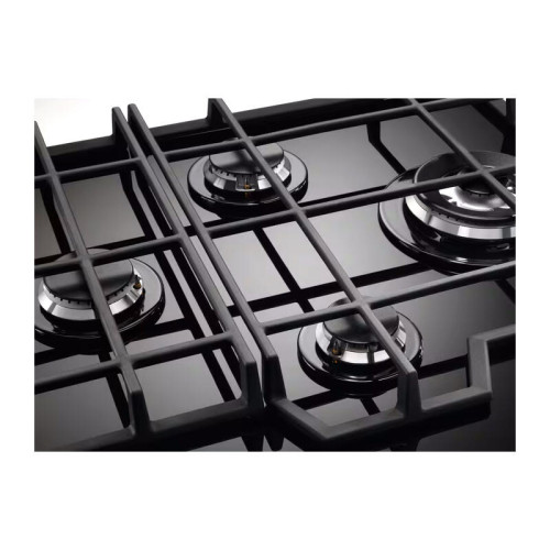 Встраиваемые газовые панели ELECTROLUX/ Газовая варочная поверхность - закаленное стекло, мощность: 8900 Вт, автоматический электроподжиг, Wok-конфорка, газ-контроль, решетки: чугун, независимая установка, размеры (ШхГ): 59x52 см